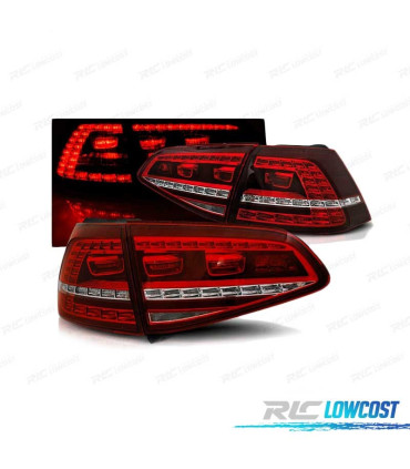 FANALI FULL LED PER VOLKSWAGEN VW GOLF 7 12-17 LOOK GTI ROSSO BIANCO