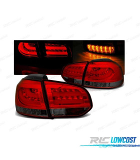 FARI LED PER VOLKSWAGEN VW GOLF 6 08-12 ROSSO FUMÉ LED BAR