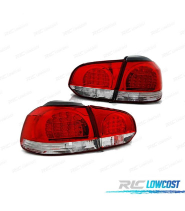 FARI LED PER VOLKSWAGEN VW GOLF 6 08-12 ROSSO BIANCO LED