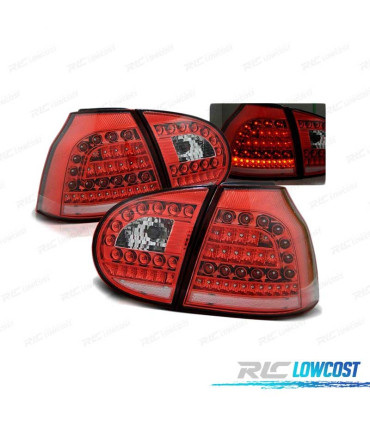 FARI LED PER VOLKSWAGEN VW GOLF 5 03-09 ROSSO BIANCO LED