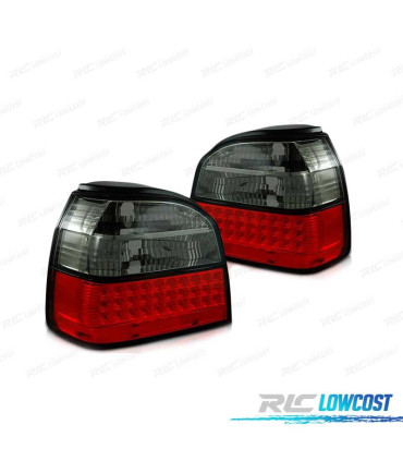 FANALI A LED PER VOLKSWAGEN VW GOLF 3 91-97 ROSSO AFFUMICATO