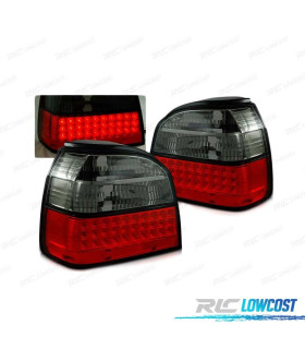 FANALI A LED PER VOLKSWAGEN VW GOLF 3 91-97 ROSSO AFFUMICATO