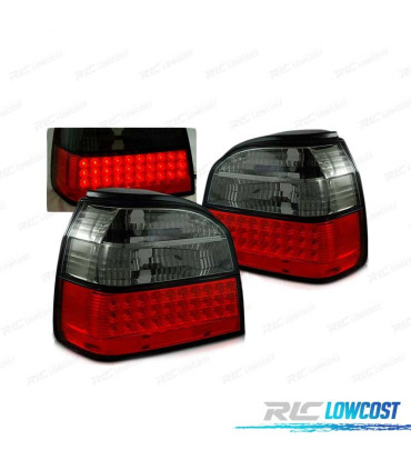 FANALI A LED PER VOLKSWAGEN VW GOLF 3 91-97 ROSSO AFFUMICATO