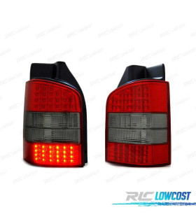 FANALI A LED VOLKSWAGEN VW T5 03-09 ROSSO AFFUMICATO A LED