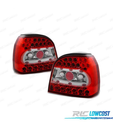 FANALI PER VOLKSWAGEN VW GOLF 3 91-97 ROSSO BIANCO LED