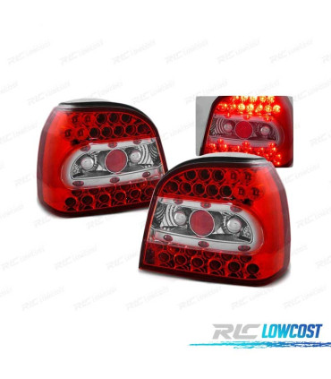 FANALI PER VOLKSWAGEN VW GOLF 3 91-97 ROSSO BIANCO LED