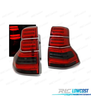 FANALI PER TOYOTA LAND CRUISER 150 09-13 BAR LED ROSSO FUMÈ