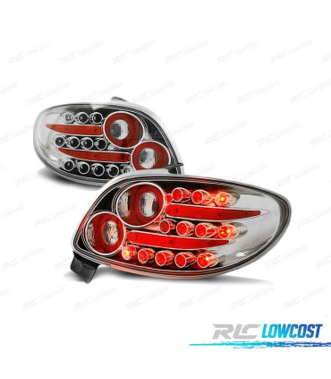 FANALI PER PEUGEOT 206 98- CROMATI A LED