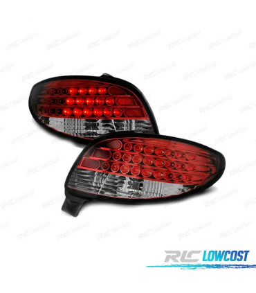 FANALI PER PEUGEOT 206 98-LED ROSSO CRISTALLO