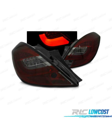 FANALI PER OPEL CORSA D 3P 06-14 BAR LED ROSSO FUMÈ