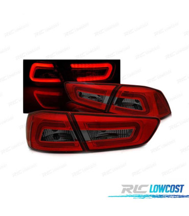 FANALI MITSUBISHI LANCER 8 SEDAN 08-11 BAR LED ROSSO FUMÉ