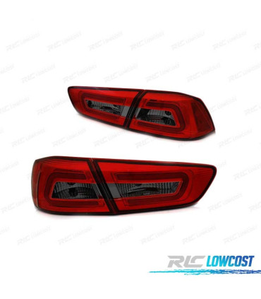 FANALI MITSUBISHI LANCER 8 SEDAN 08-11 BAR LED ROSSO FUMÉ