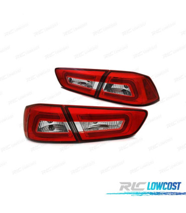 FANALI MITSUBISHI LANCER 8 SEDAN 08-11 BAR LED ROSSO CHIARO