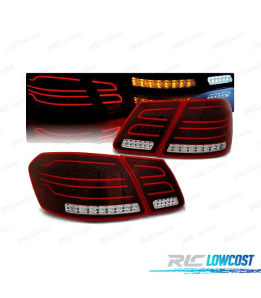 FARI LED PER MERCEDES W212 E-KLASSE 09-13 ROSSO BIANCO LED