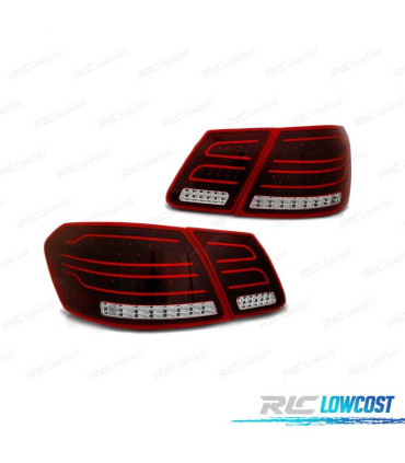 FARI LED PER MERCEDES W212 E-KLASSE 09-13 ROSSO BIANCO LED