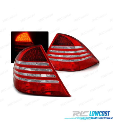 FARI LED PER MERCEDES W220 S-CLASS 98-05 ROSSO BIANCO LED