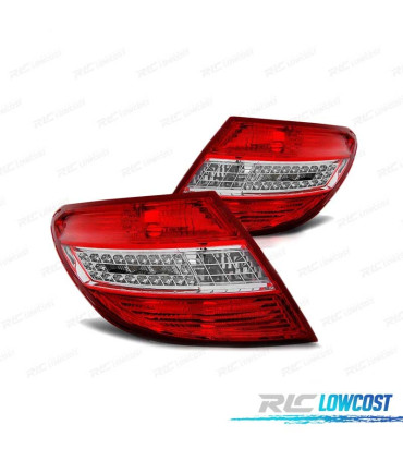 FANALI MERCEDES W204 LIMOUSINE 07-10 LED ROSSO CRISTALLO