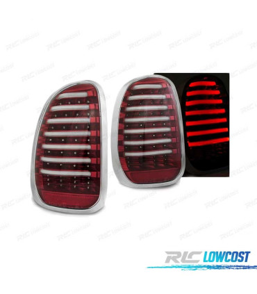 FARI LED PER MINI R60 COUNTRYMAN 10-14 ROSSO BIANCO LED BAR