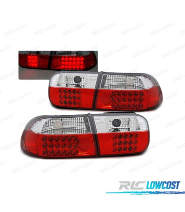 FARI LED HONDA CIVIC 91-95 2D 4D ROSSO BIANCO LED