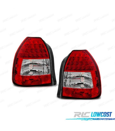 FANALI PER HONDA CIVIC 3P 95-01 LED ROSSO CRISTALLO