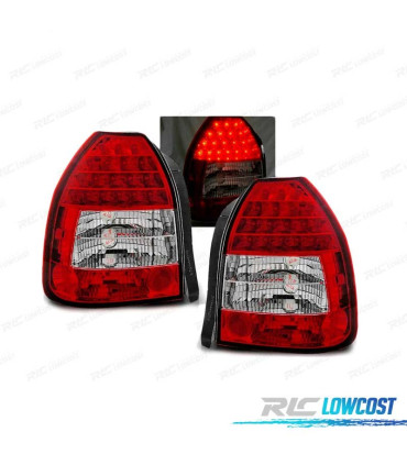 FANALI PER HONDA CIVIC 3P 95-01 LED ROSSO CRISTALLO