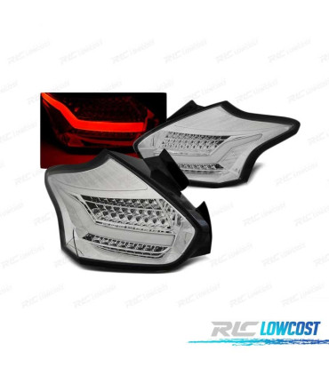 FANALI A LED BAR CROMATI PER FORD FOCUS 3 HATCHBACK 15-18 LUCI DI RETROMARCIA A LED DINAMICHE