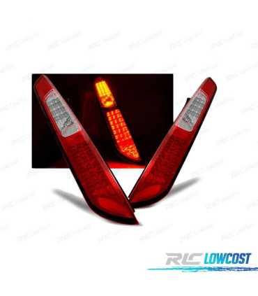 FARI LED FORD FOCUS MK2 04-08 HB ROSSO BIANCO LED