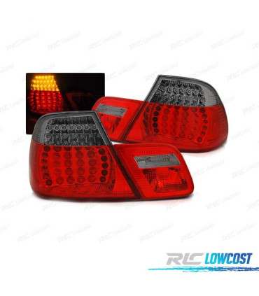 FANALI BMW E46 COUPE 99-03 LED CON FRECCIA DINAMICA ROSSO AFFUMICATO LOOK M3