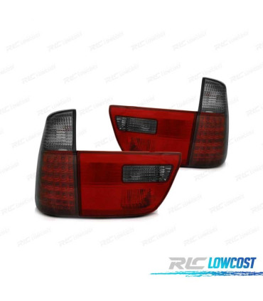 FANALI A LED PER BMW X5 E53 99-06 ROSSO AFFUMICATO