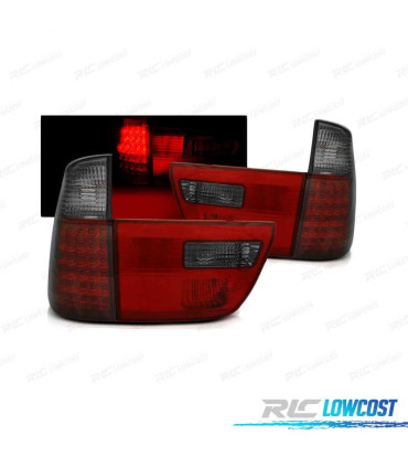 FANALI A LED PER BMW X5 E53 99-06 ROSSO AFFUMICATO