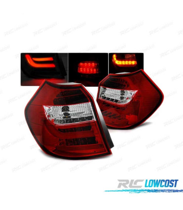 FANALI BMW E87 E81 04-07 A LED BAR ROSSI