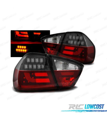 FANALI A LED PER BMW E90 05-08 ROSSO BIANCO NERO BARRE A LED