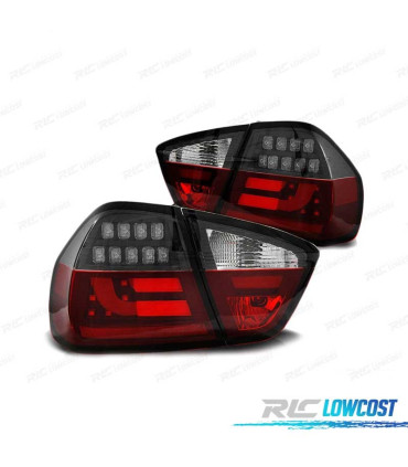 FANALI A LED PER BMW E90 05-08 ROSSO BIANCO NERO BARRE A LED