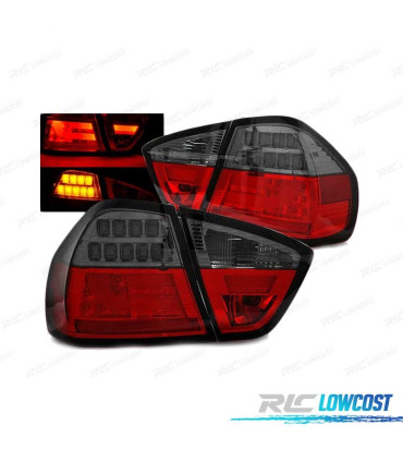 FANALI A LED PER BMW E90 05-08 LED ROSSO AFFUMICATO
