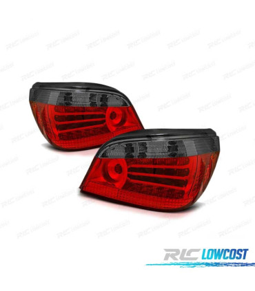 FANALI A LED PER BMW E60 03-07 ROSSO AFFUMICATO