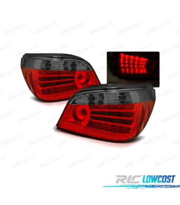 FANALI A LED PER BMW E60 03-07 ROSSO AFFUMICATO