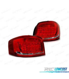 FANALI A LED PER AUDI A3 8P 08-12 ROSSO CHIARO
