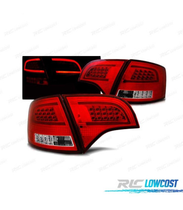 FANALI A LED PER AUDI A4 B7 04-08 AVANT ROSSO BIANCO BARRE A LED