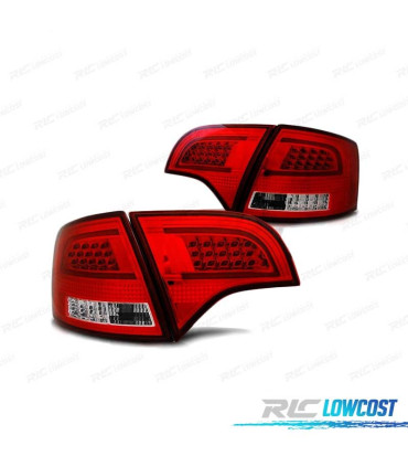 FANALI A LED PER AUDI A4 B7 04-08 AVANT ROSSO BIANCO BARRE A LED