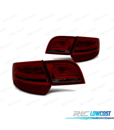 FANALI A LED PER AUDI A3 8P SPORTBACK 04-08 ROSSO SCURO