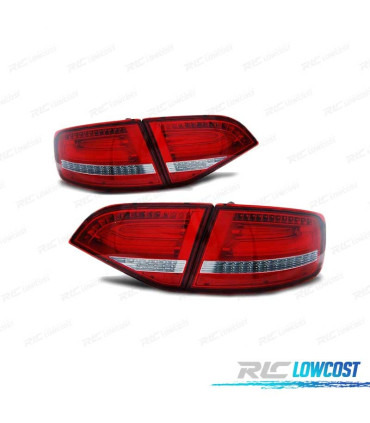 FANALI A LED PER AUDI A4 B8 08-11 AVANT ROSSO BIANCO LED