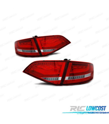 FANALI A LED PER AUDI A4 B8 08-11 SEDAN ROSSO BIANCO LED
