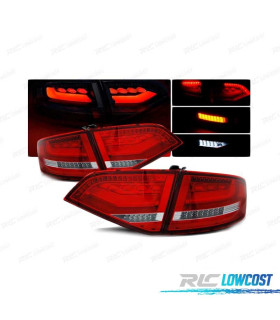 FANALI A LED PER AUDI A4 B8 08-11 SEDAN ROSSO BIANCO LED