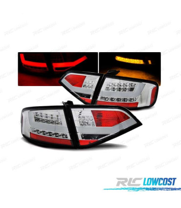 FANALI A LED PER AUDI A4 B8 08-11 SEDAN CROMATI LED