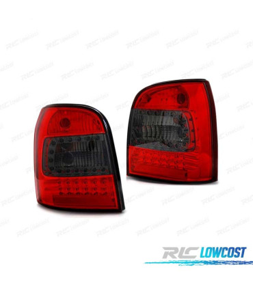FANALI A LED PER AUDI A4 B5 AVANT 94-01 ROSSO AFFUMICATO