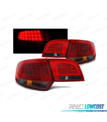 FANALI A LED AUDI A3 8P 04-08 SPORTBACK ROSSO FUMÉ LED