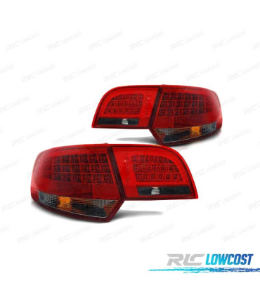 FANALI A LED AUDI A3 8P 04-08 SPORTBACK ROSSO FUMÉ LED