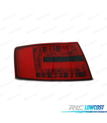 FANALI A LED AUDI A6 C6 SEDAN 04-08 ROSSO FUMÉ LED