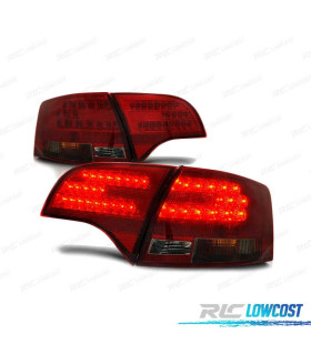 FANALI A LED PER AUDI A4 B7 04-08 AVANT ROSSO FUMÉ LED