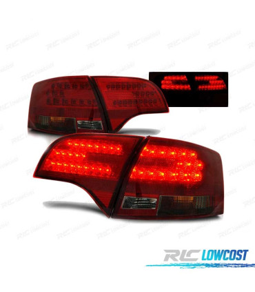 FANALI A LED PER AUDI A4 B7 04-08 AVANT ROSSO FUMÉ LED